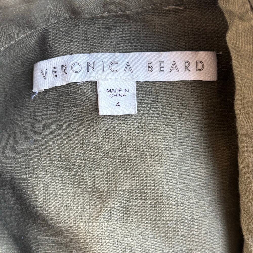 Veronica Beard Heritage Utility Jacket with Lace Army Green Size 4 - Picture 4 of 7